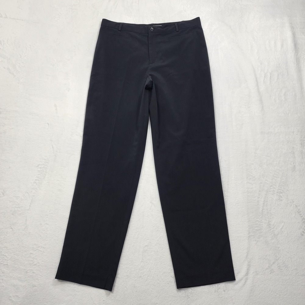 Croft & Barrow Pants Womens 14 Black High Rise‎ Straight Leg Stretch Office